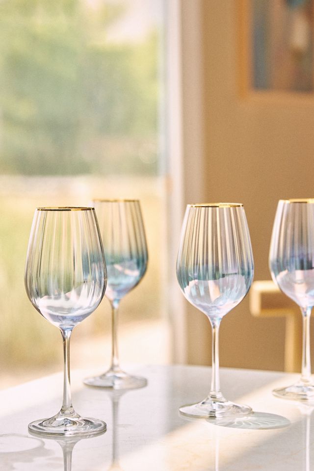 Waterfall 24k Gold Accent Wine Glasses, Set of 4 #2