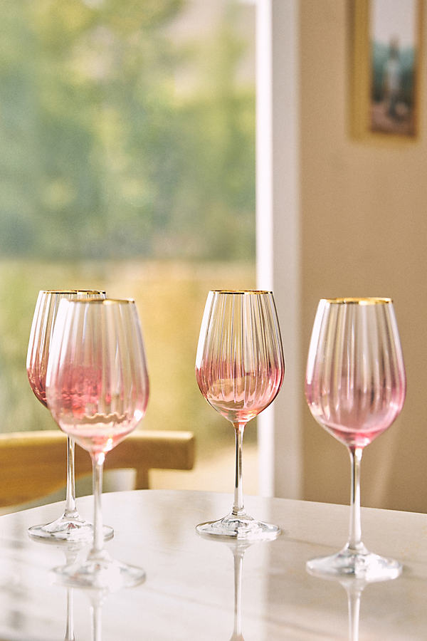 Set of 4 Waterfall Wine Glasses
