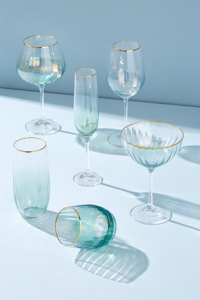 Waterfall Wine Glasses, Set of 4 By Anthropologie in Assorted Size