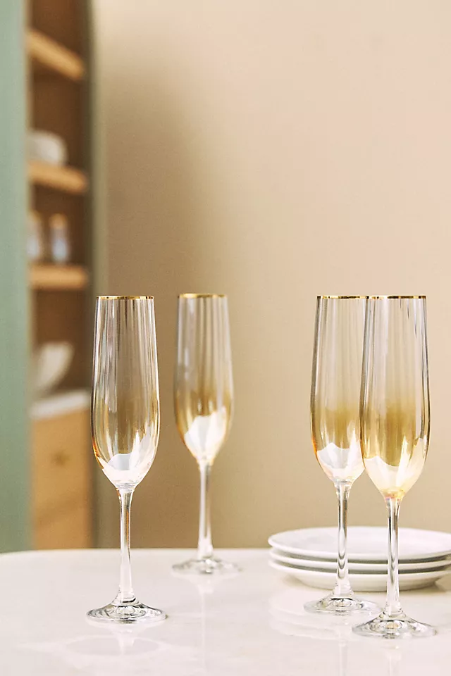 anthropologie.com | Set of 4 Waterfall Flutes