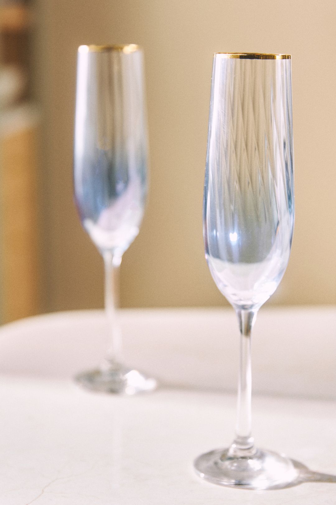 Waterfall Flutes, Set of 4 - BLUE, Set Of 4