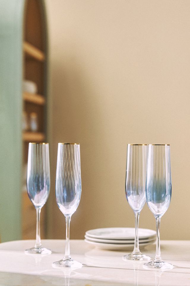 Waterfall 24k Gold Accent Flutes, Set of 4 #2