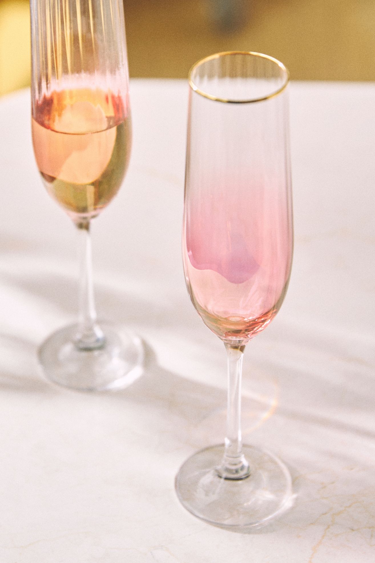 Waterfall Flutes, Pink, Set Of 4