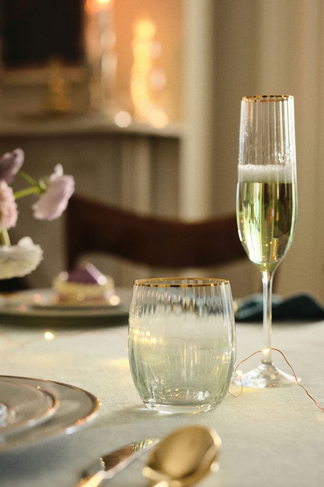 Waterfall 24k Gold Accent Flutes, Set of 4 #2