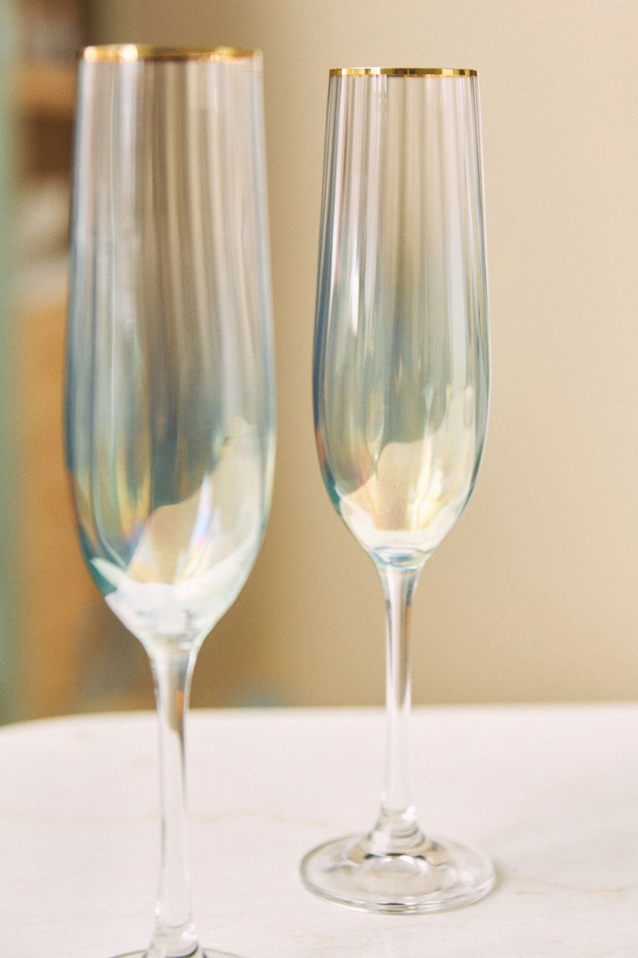 Waterfall Flutes, Set of 4 - Mint, Standard, Set Of 4