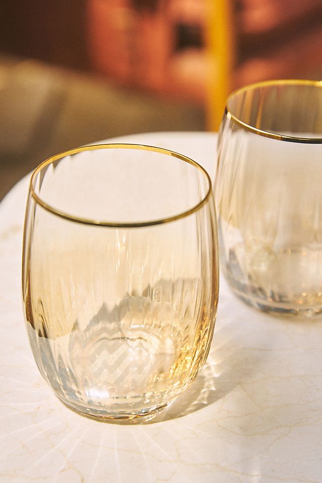 Waterfall Stemless Wine Glasses, Set of 4