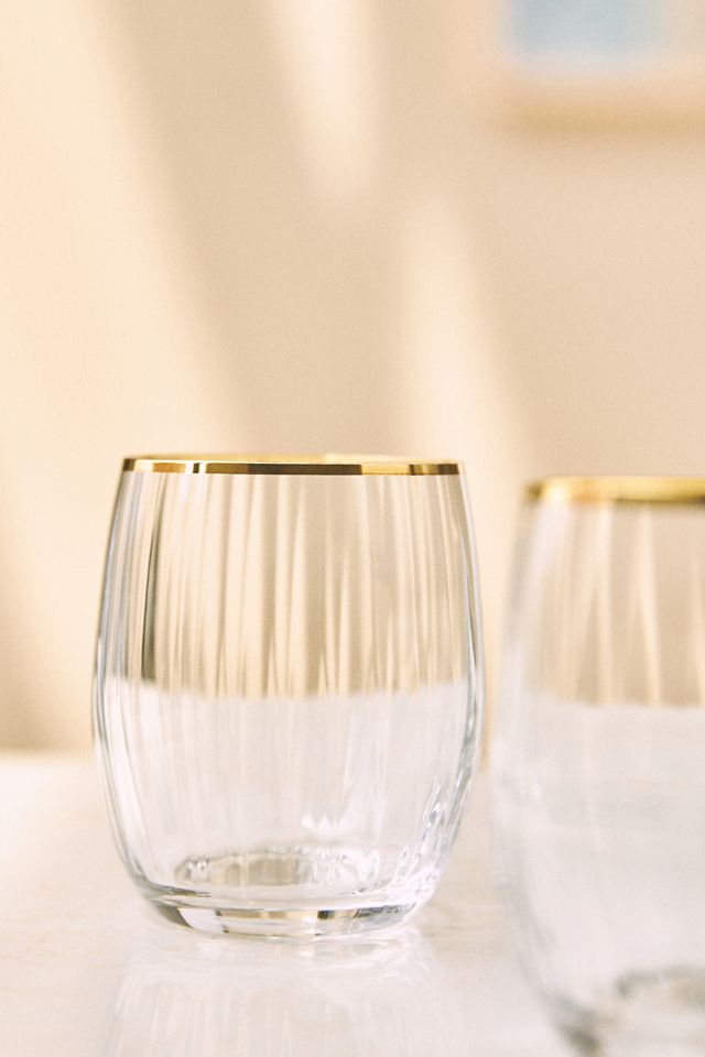 Waterfall Stemless Wine Glasses, Set of 4 #1