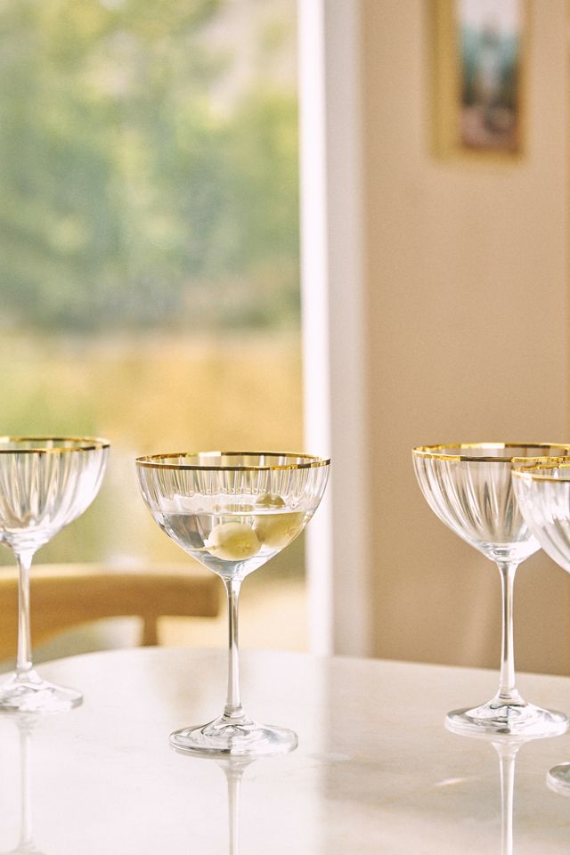 Fluted Champagne Coupe, Set of 4