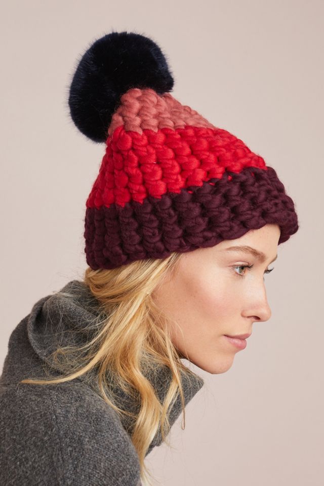 Anthropologie-Colorblock Pommed Beanie Striped Pommed Beanie | Anthropologie main image 4