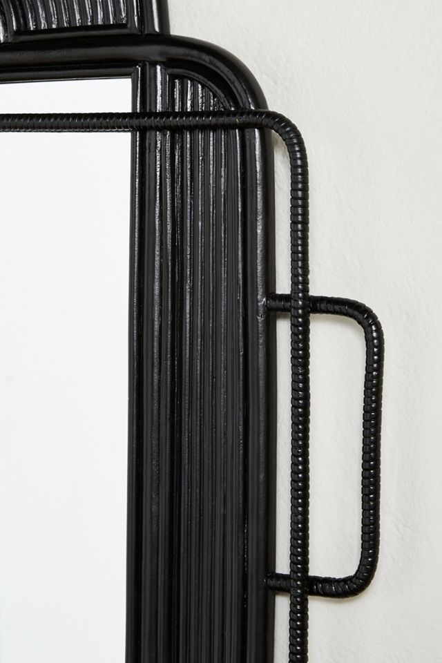 Sculpted Rattan Mirror #1