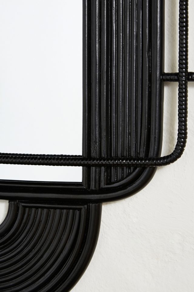 Sculpted Rattan Mirror #2