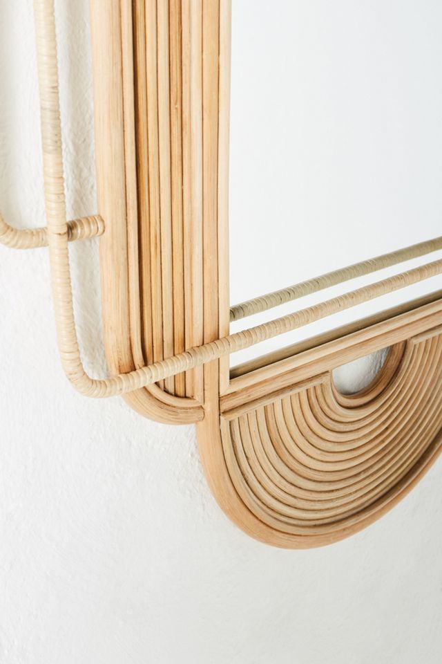 Sculpted Rattan Mirror #2