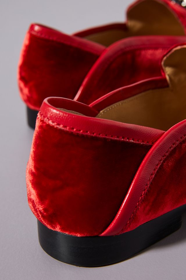 Lola Cruz Velvet Menswear Loafers #3