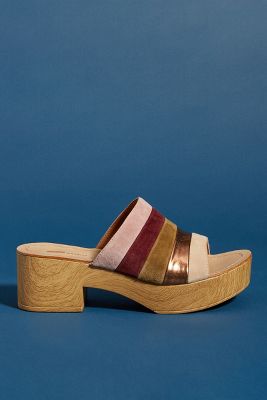 Matiko Striped Platform Sandals In Purple