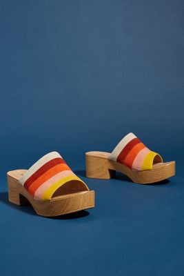 Matiko Striped Platform Sandals In Yellow