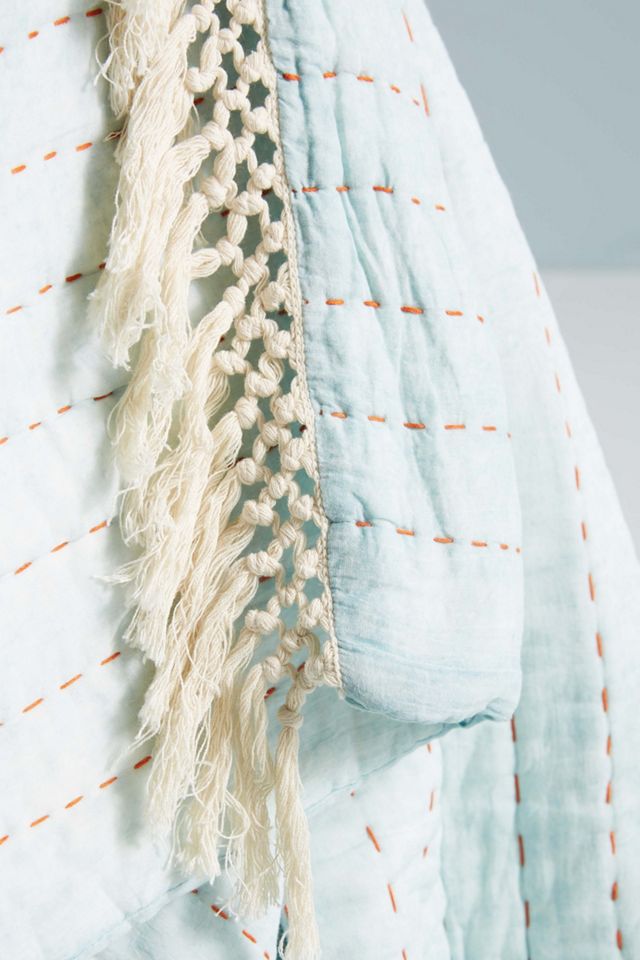 Kantha-Stitched Nevin Throw Blanket #1