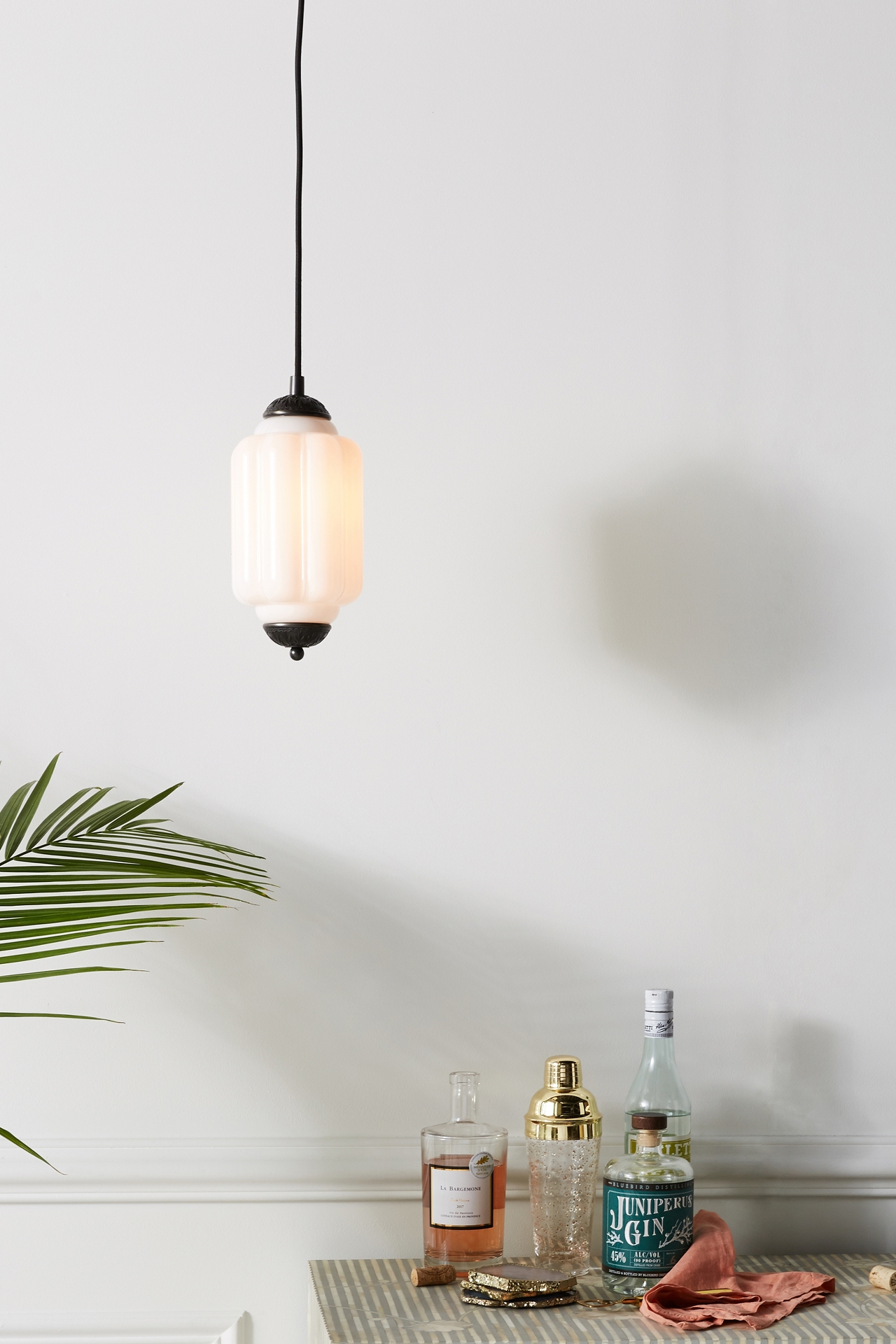The Eloise Scallop Milk Glass Petite Pendant Ceiling Light