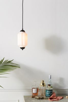 The Eloise Scallop Milk Glass Petite Pendant Ceiling Light