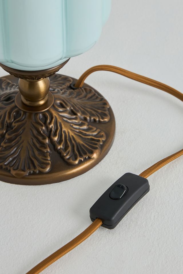 Eloise Scallop Milk Glass Table Lamp | Vintage Charm