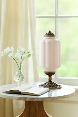 The Eloise Scallop Milk Glass Table Lamp