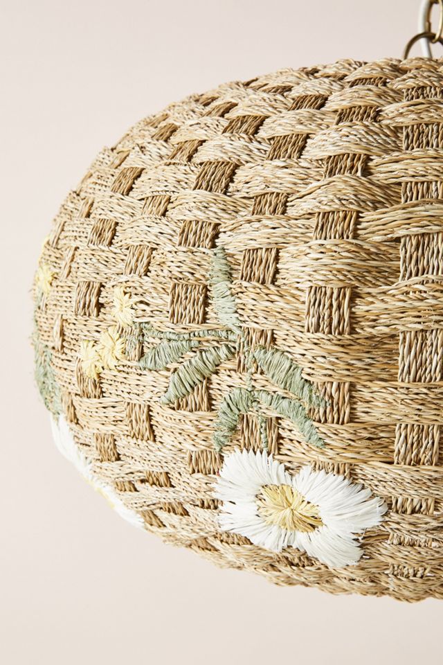 Floral Rattan Pendant #2