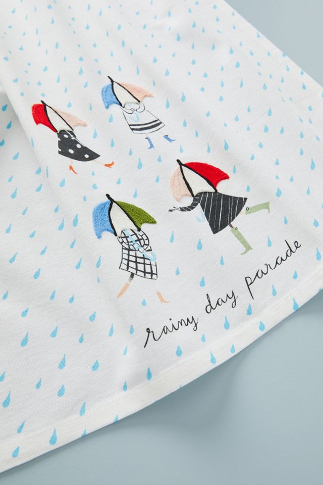 Libby VanderPloeg Rainy Day Parade Dish Towel #1
