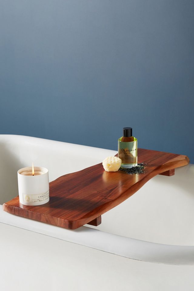 Wood Bathtub Tray  Bath Shelf mossartbyrishstudio