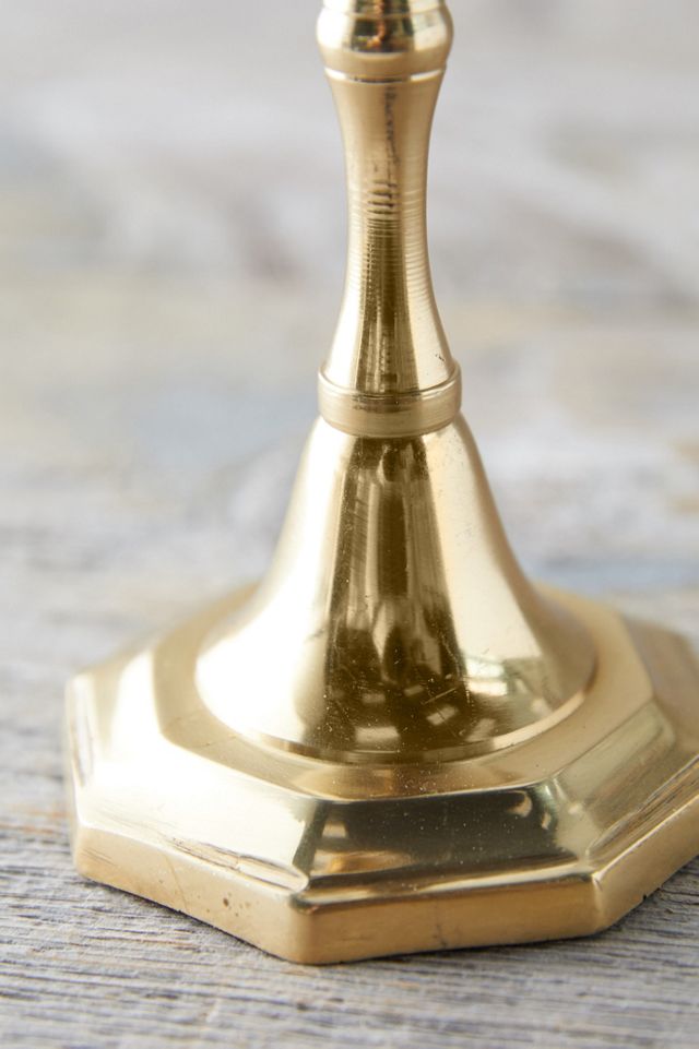 Antiqued Brass Candlestick, Tall #1