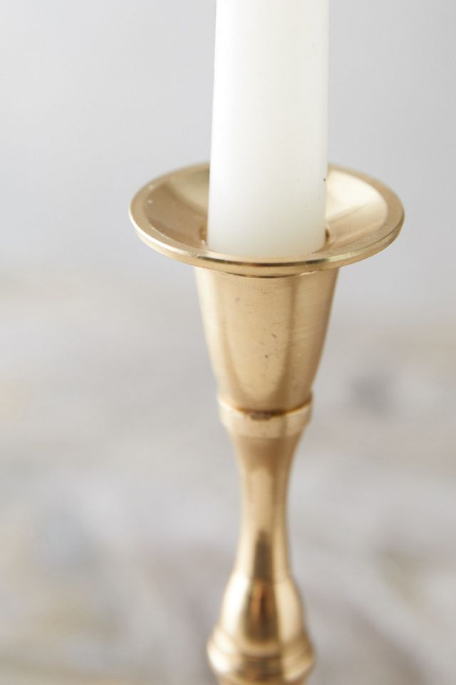 Antiqued Brass Candlestick, Tall #3