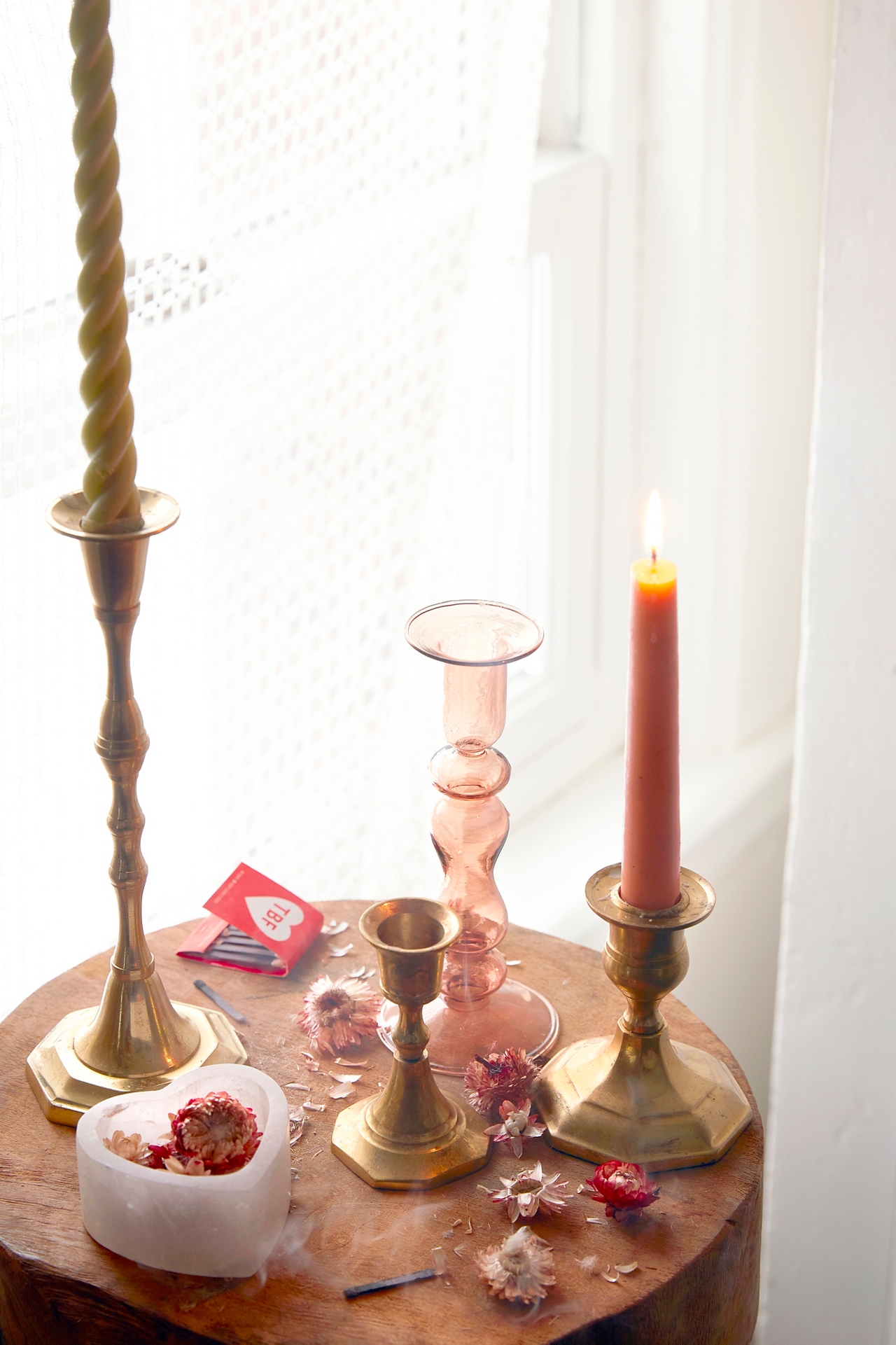 Antiqued Brass Candlestick