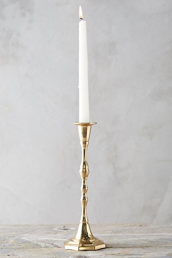 Antiqued Brass Candlestick, Tall