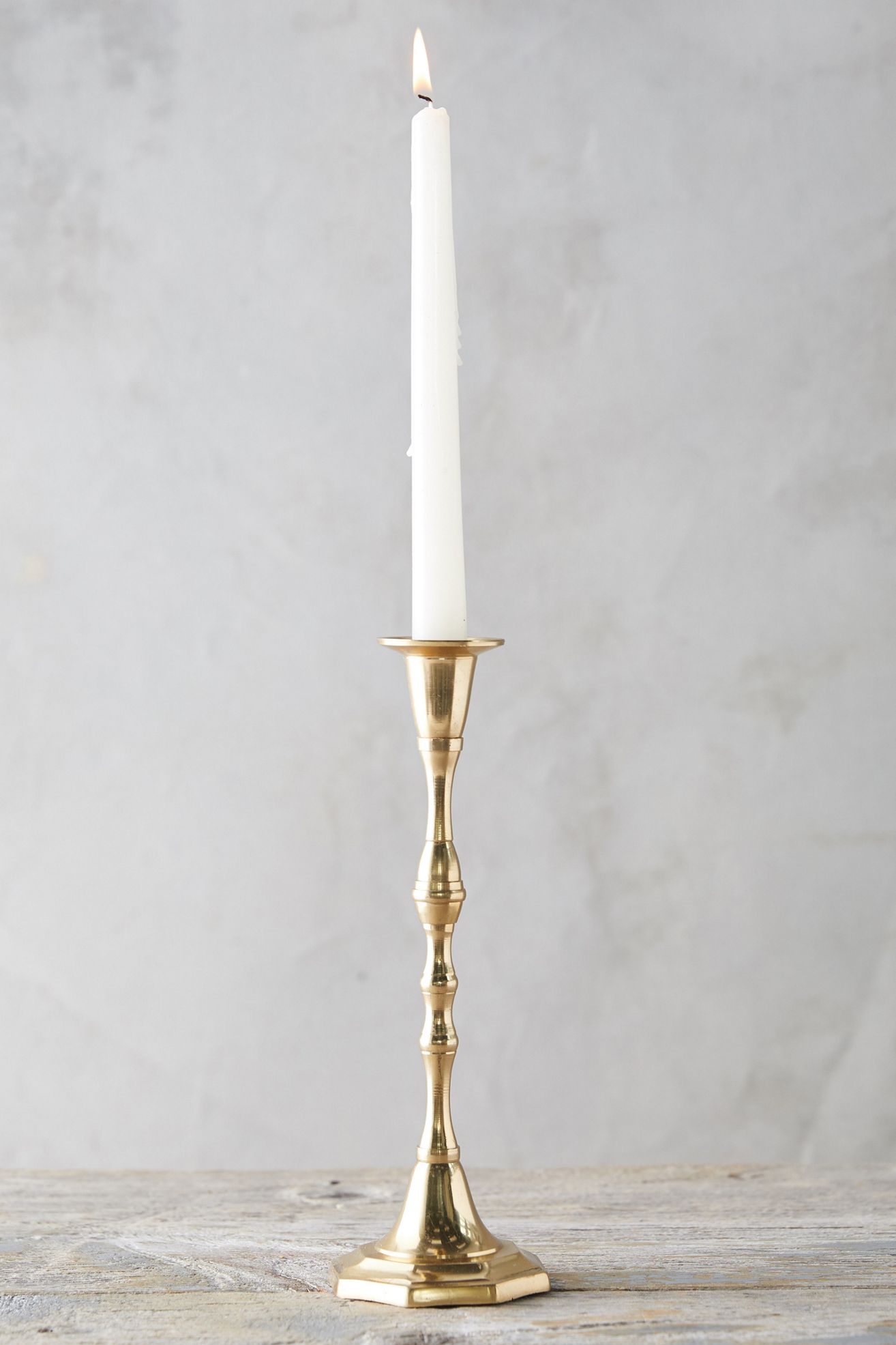 Antiqued Brass Candlestick, Tall - Multi, Standard, M