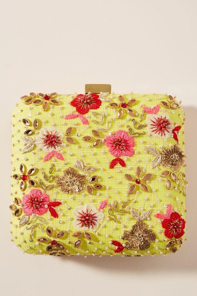 Whimiscal Garden Beaded Square Clutch #1