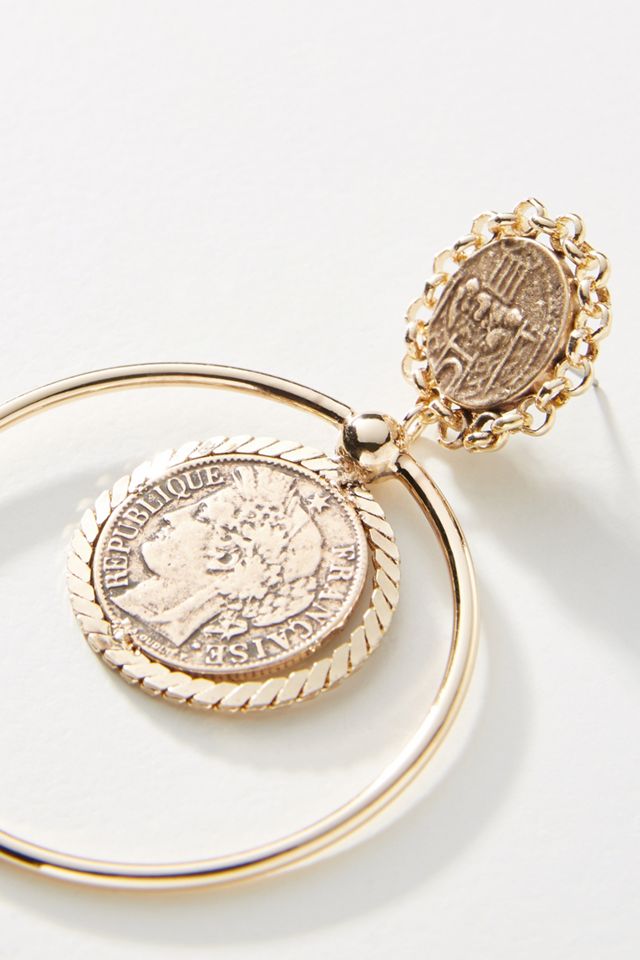 Dannijo Nia Coin Hooped Post Earrings #1