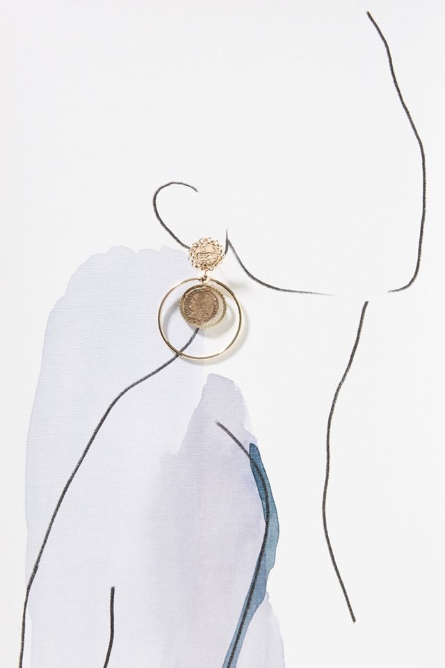 Dannijo Nia Coin Hooped Post Earrings #2