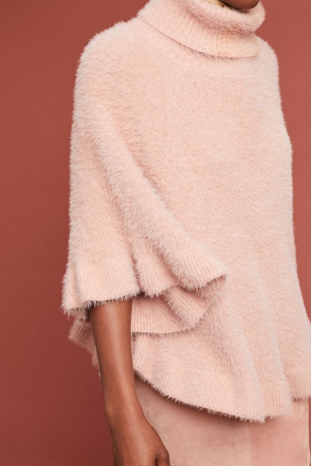 Falling Snow Ruffled Poncho #3