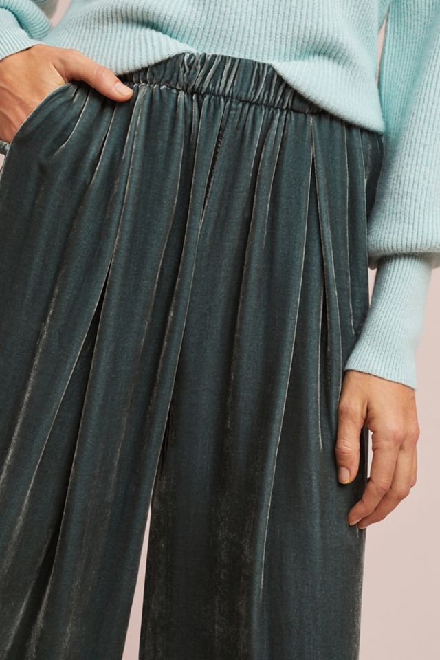 Velvet Wide-Leg Pants #2