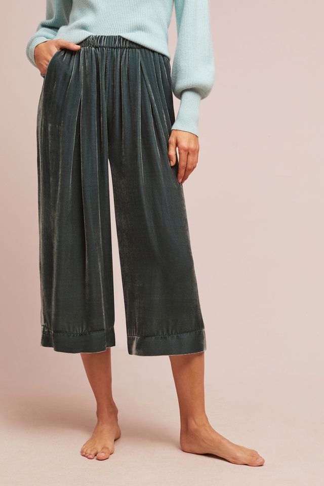 Anthropologie Velvet Wide-Leg Pants By in Gold Size 6 - ShopStyle