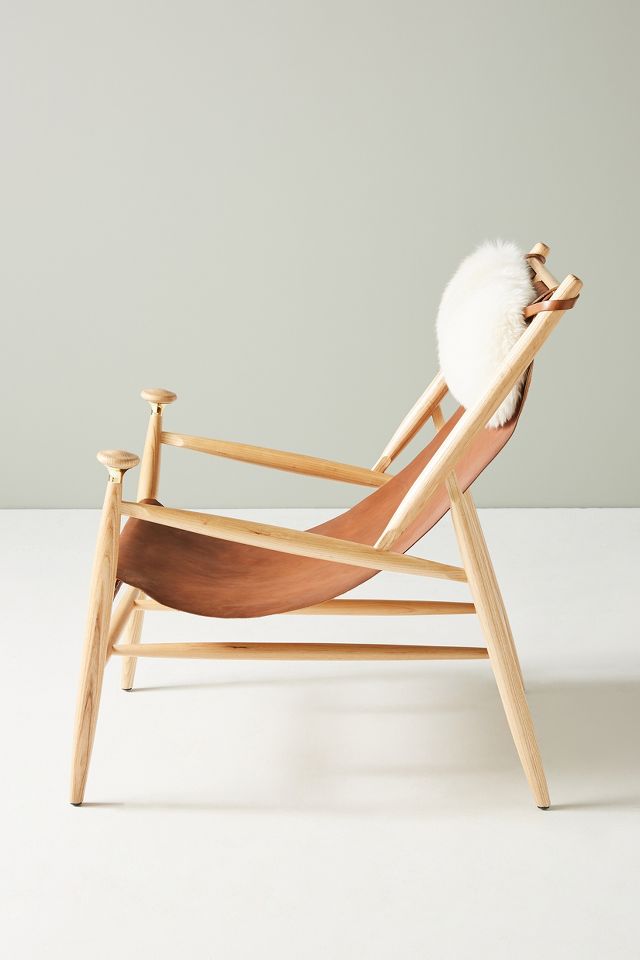 Slingback chair online leather