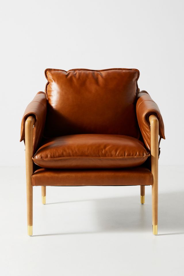 Anthropologie leather outlet chair