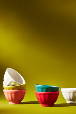 Anthropologie Set Of 6 Mini Matte Latte Bowls In Multi