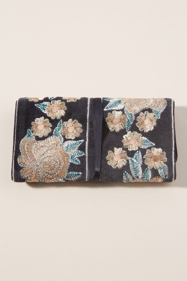 Floral Velvet Jewelry Travel Case #1