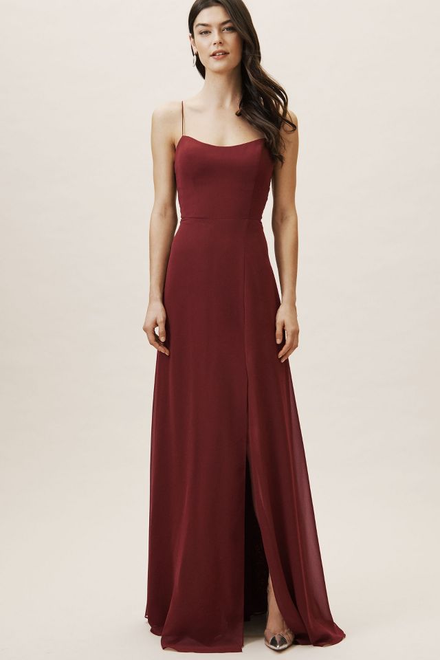 Kiara bow back chiffon best sale evening dress