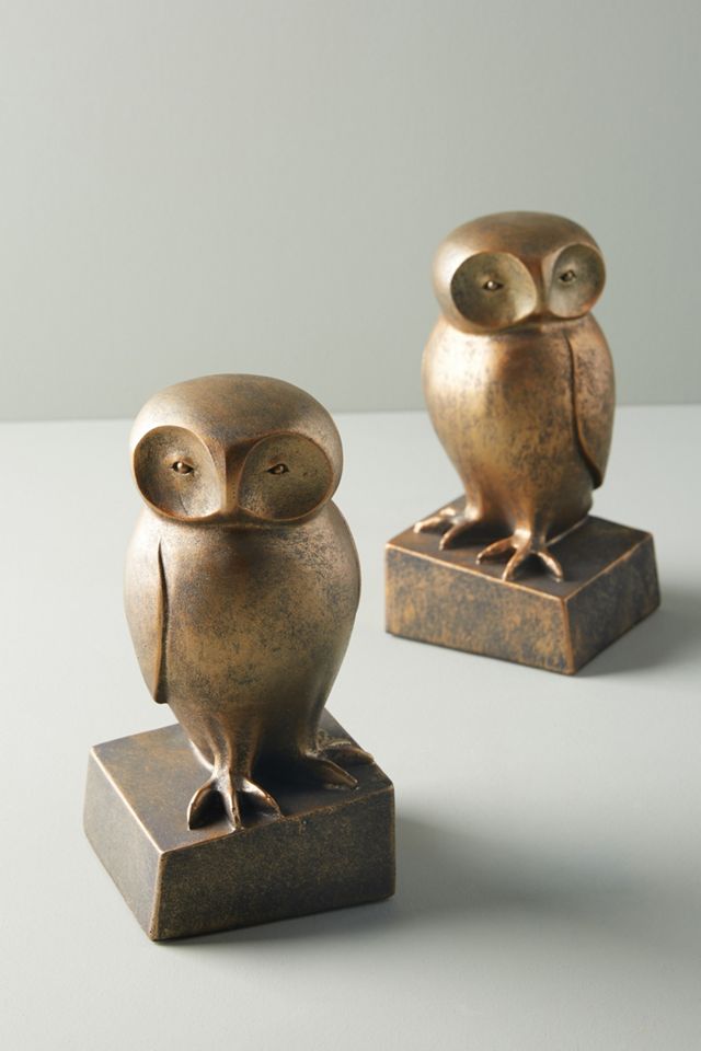 bronze owl bookends