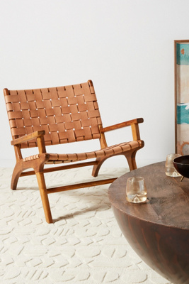 [美品]OGGETTI Lola Woven Chair レザー チェア 49395254_014_b