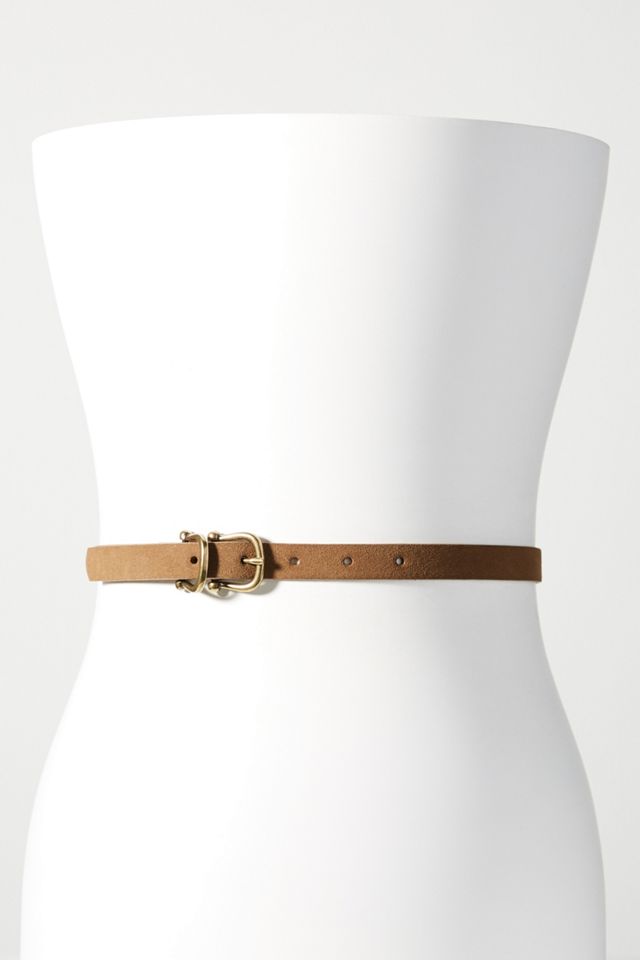 Double Buckle Thin Leather Belt #2