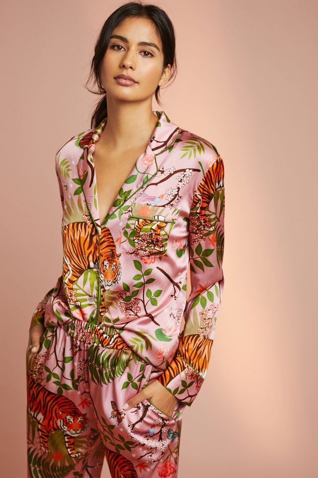 Karen Mabon Tiger Blossom Silk Sleep Shirt