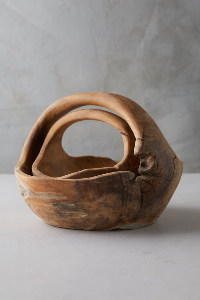Teak Wood Basket #3