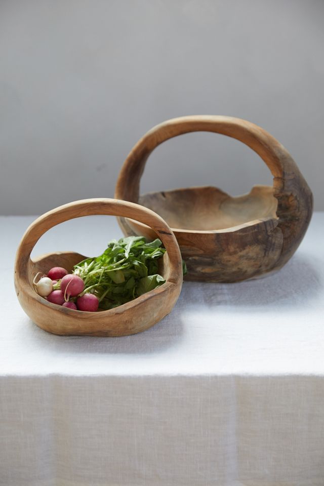 Teak Wood Basket #7
