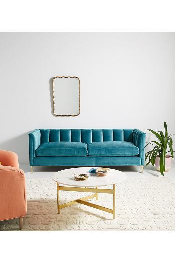 Lyre Chesterfield Two-Cushion Sofa by Anthropologie